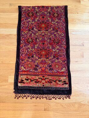 Handmade Vintage Large Beaded Scarf